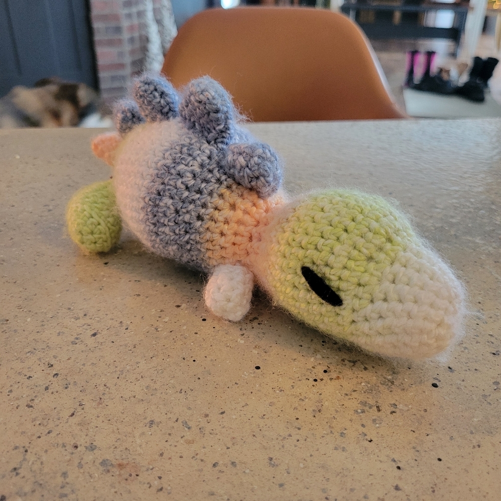 Handmade crochet stegosaurus dinosaur stuffed animal
